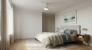 Miglior ventilatore a soffitto con luce LED silenzioso installato in camera da letto 
