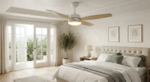 Ventilatore a pale con lampadario a LED integrato ideale per la camera da letto