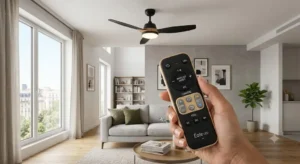 Wireless remote control for adjusting a ventilateur de plafond avec lumiere led
