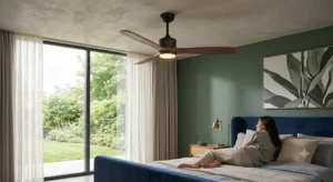 Ventilateur de plafond silencieux avec moteur DC compatible Alexa parfait pour la chambre à coucher