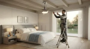 Installazione di un ventilatore a soffitto smart silenzioso ideale per la camera da letto 

