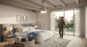 Ventilatore a soffitto smart compatibile con gli assistenti vocali Alexa e Google Home per il controllo domotico 

