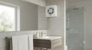 Ventilatore Vortice da parete per bagno installato in un ambiente moderno