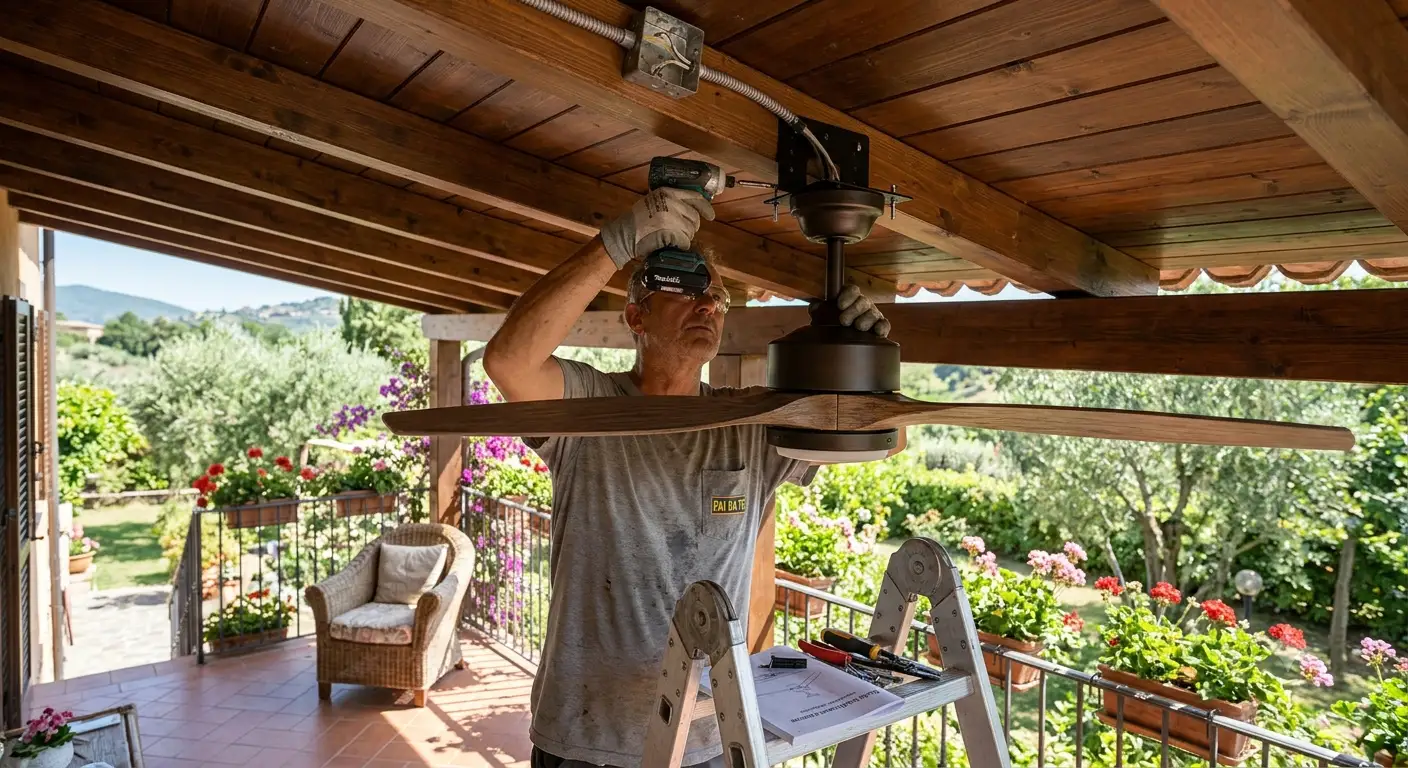 Guida passo passo su come installare un ventilatore da esterno su veranda coperta